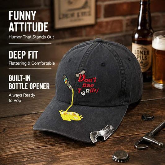 🧢 Baseballcap med innebygd flaskeåpner: Friluftshatt med solskjerm og flaskeåpner! 🍻✨