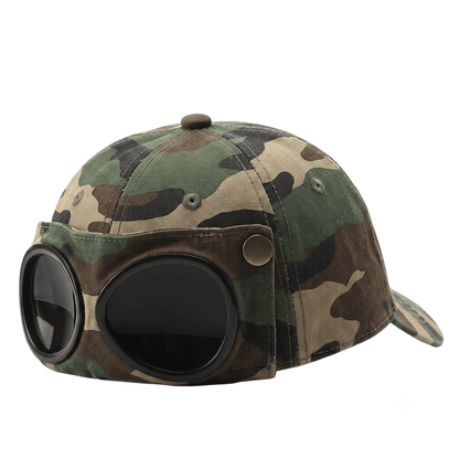 🤣 Baseballcaps i pilotstil – Unikt design med brillepaneler og vintagedetaljer! 🧢✨