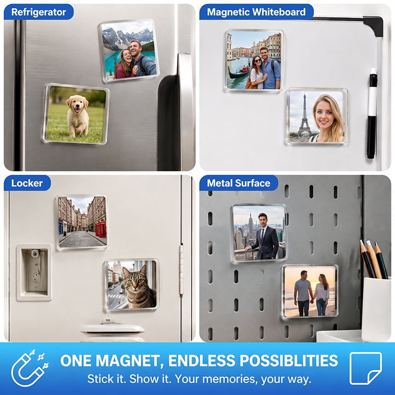 🧲 Gjør-det-selv-sett for kjøleskapsmagneter i gjennomsiktig akryl: Lag dine egne magneter med bilder og kunst! ✨