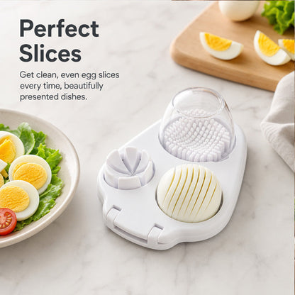 🥚 3-i-1 multifunksjonell eggskjærer og -kutter - Perfekt til salater og pynt 🔪