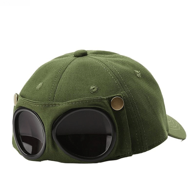 🤣 Baseballcaps i pilotstil – Unikt design med brillepaneler og vintagedetaljer! 🧢✨