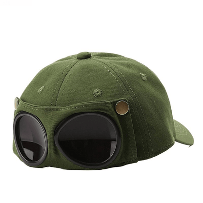 🤣 Baseballcaps i pilotstil – Unikt design med brillepaneler og vintagedetaljer! 🧢✨