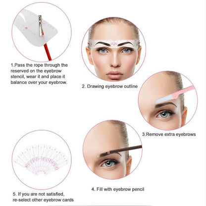 ✨👁 12-delers øyenbrynssjablongsett – Perfekte symmetriske øyenbryn uten å prøve