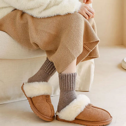 🎁5 par til spesialpri🧦 Varme ullsokker i middels høyde