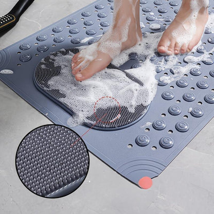 🛁Ekstra stor sklisikker bade- og dusjmatte med dreneringshull ✨