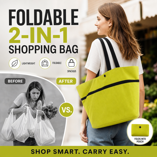 🔥 Tilbud du ikke må gå glipp av: 40 % rabatt på 🧳 2-i-1 sammenleggbar handlepose🛒