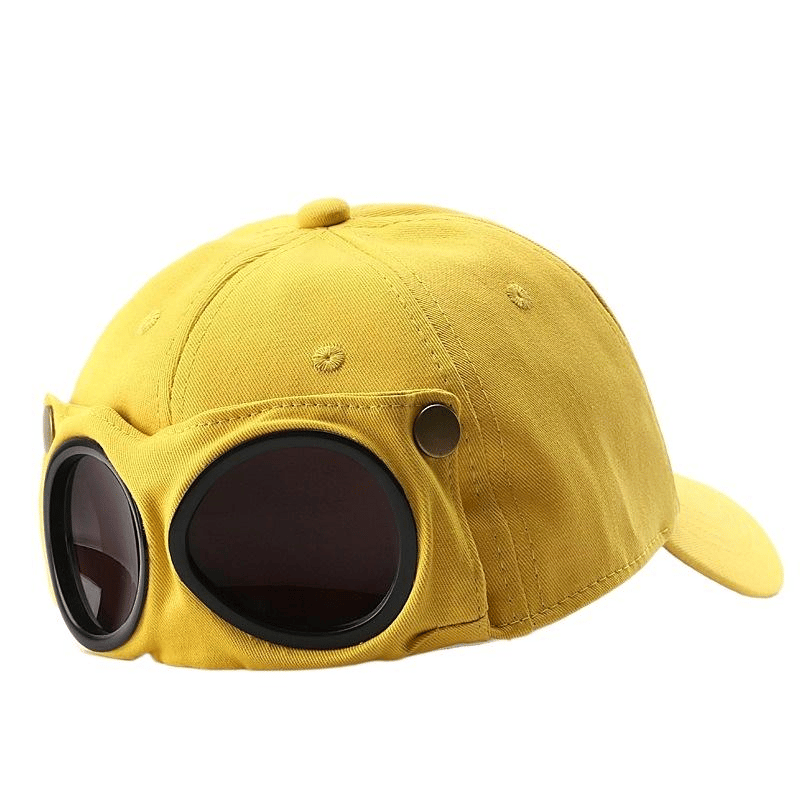 🤣 Baseballcaps i pilotstil – Unikt design med brillepaneler og vintagedetaljer! 🧢✨