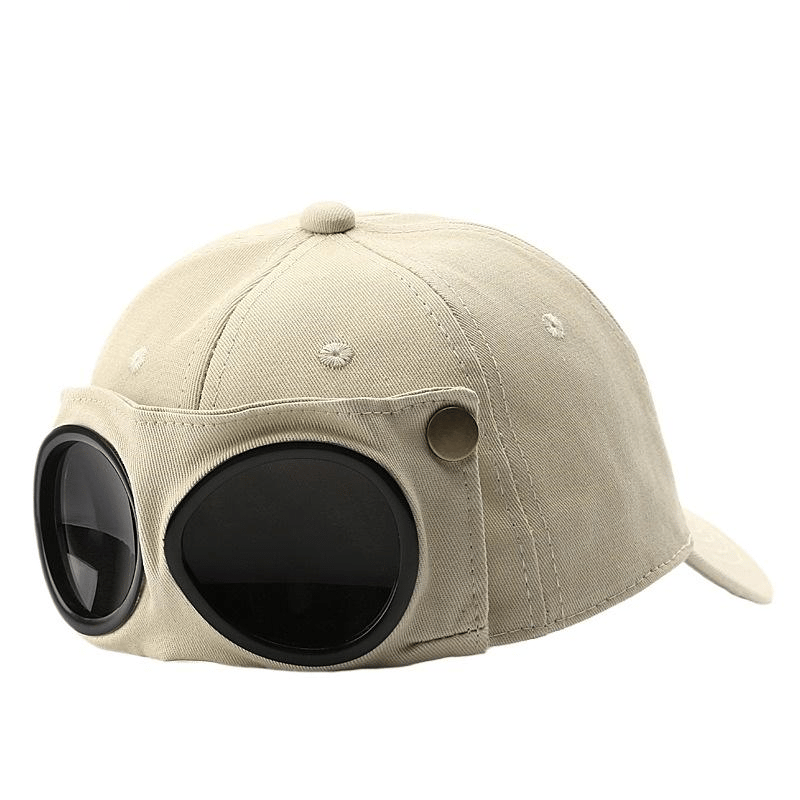 🤣 Baseballcaps i pilotstil – Unikt design med brillepaneler og vintagedetaljer! 🧢✨