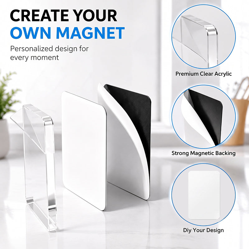 🧲 Gjør-det-selv-sett for kjøleskapsmagneter i gjennomsiktig akryl: Lag dine egne magneter med bilder og kunst! ✨