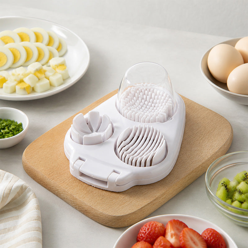 🥚 3-i-1 multifunksjonell eggskjærer og -kutter - Perfekt til salater og pynt 🔪