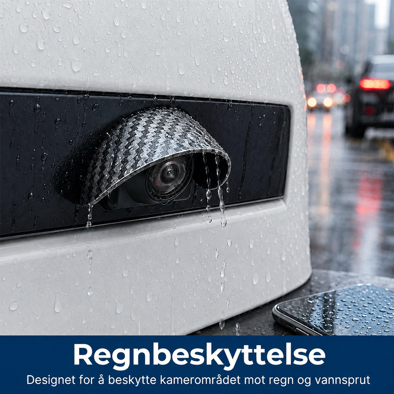 🚗🌧️ Vanntett regnskjerm for ryggekamera — klart syn selv i vått vær