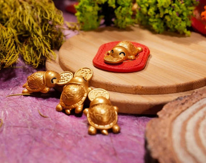 🐢2026 Gyllen skilpadde-amulett – Biter av lykken🍀Slipper aldri taket!